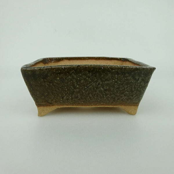 盆栽鉢 ゆうき祥石 小型 長辺 約11.5cm 長方鉢 釉薬 観賞用 新品 数量物 f1198405946