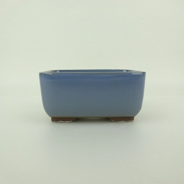 盆栽鉢 万古焼 萬古 森三 小型 長辺 約11cm 長方鉢 撫角 釉薬 新品 数量物 v1198434390