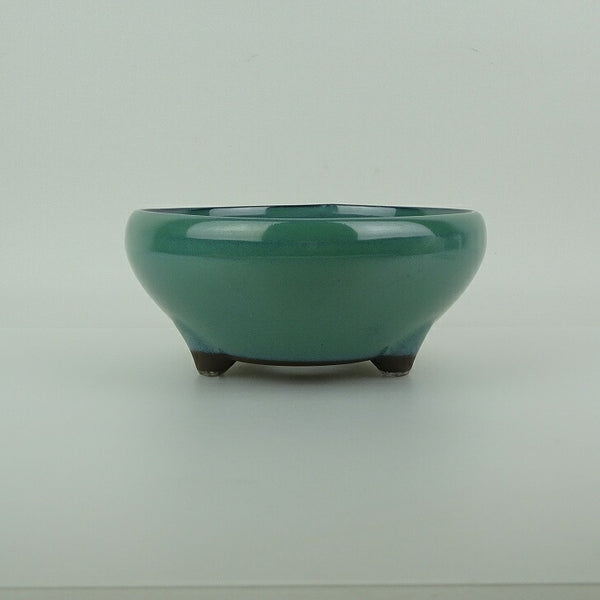 盆栽鉢 万古焼 萬古 小型 長辺 約16cm 丸鉢 釉薬 新品 数量物 j1198414284