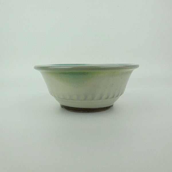 盆栽鉢 小石原焼 小型 長辺 約12.3cm 丸鉢 外縁 釉薬 新品 数量物 g1198422707