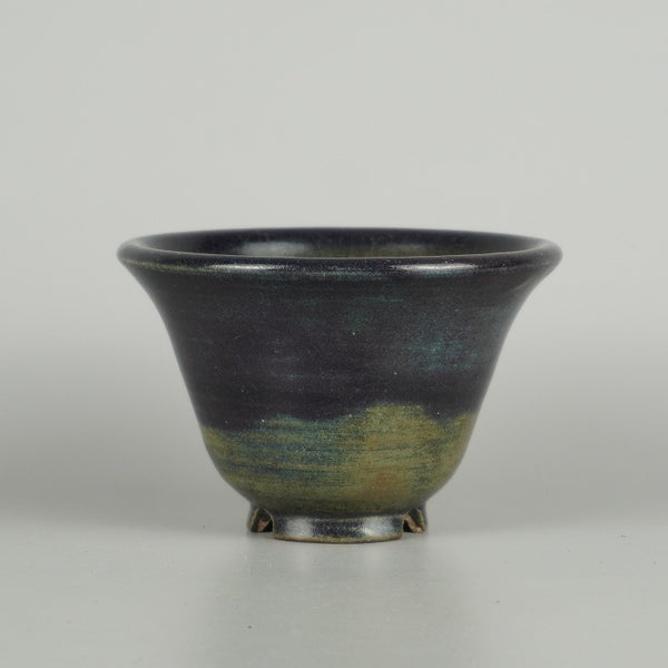 中古盆栽鉢 陶翠 小型 長辺 約 10.8cm 丸鉢 釉薬  中古鉢 u1198426174