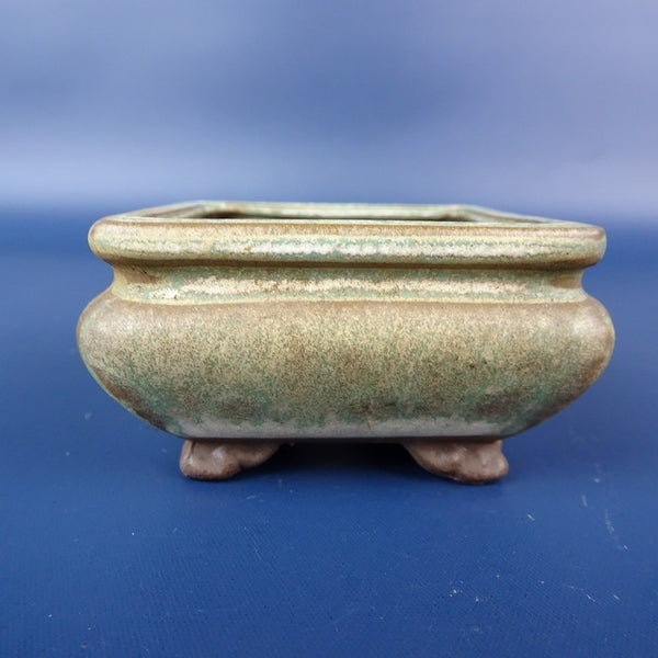 中古盆栽鉢 陶翠 小鉢 長辺 約6cm 正方鉢 袋式 釉薬  中古鉢 r1198408122