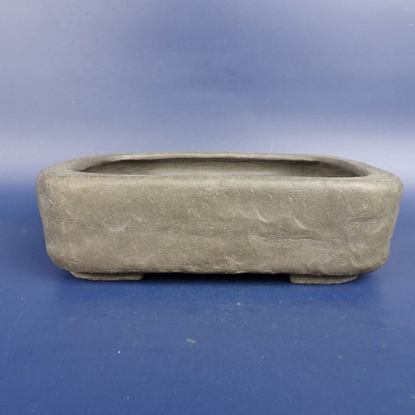 中古盆栽鉢 夢寿蔵 小型 長辺 約15.2cm 長方鉢 泥鉢  中古鉢 r1198405285