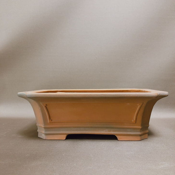 盆栽鉢 常滑 美芸造 中型 長辺 約32cm カマ傷あり 長方鉢 額入 隅切 外縁 泥物 v1198442308