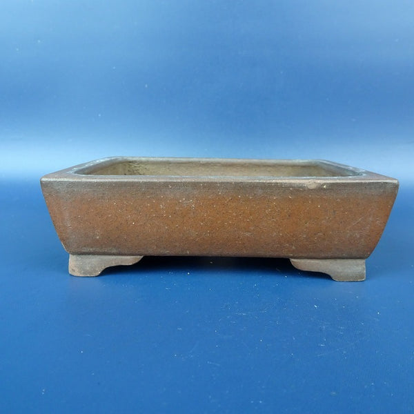 中古盆栽鉢 常滑 柴勝 小型 長辺 約12.3cm 長方鉢 段足 泥鉢  中古鉢 j1198410392