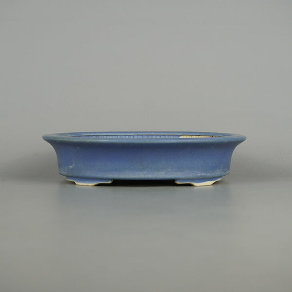 中古盆栽鉢 美功 小型 長辺 約 18cm 楕円鉢 外縁 釉薬  中古鉢 p1198414638