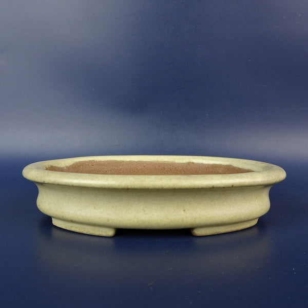 中古盆栽鉢 柴勝 小型 長辺 約12.1cm 楕円鉢 外縁 釉薬  中古鉢 m1198403897