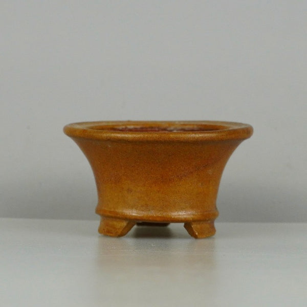 中古盆栽鉢 あど 小型 長辺 約5.8cm 丸鉢 釉薬 ミニ鉢  中古鉢 u1198427325