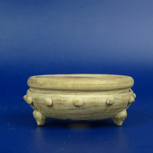 盆栽鉢 泥珠 豆鉢 長辺 約4.5cm 丸鉢 鋲打 泥鉢  中古鉢 p1198422256