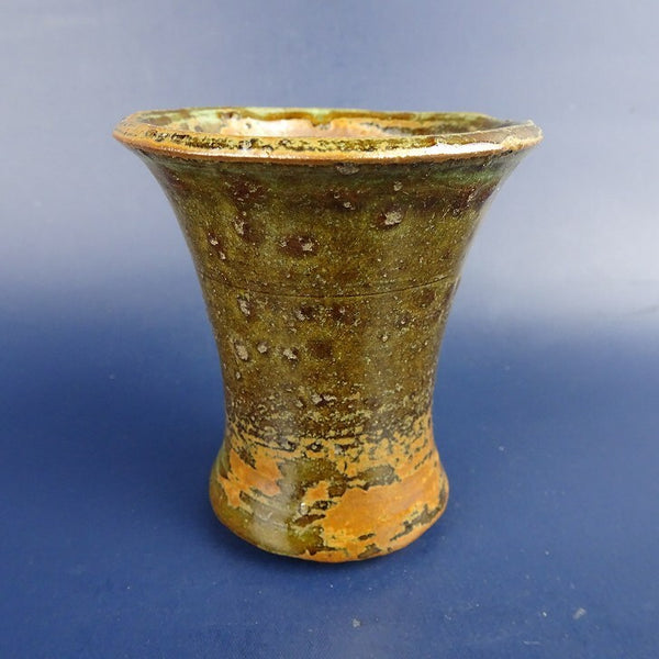 中古盆栽鉢 夢寿蔵 小鉢 高さ 約7.7cm 丸鉢 釉薬  中古鉢 k1198410185