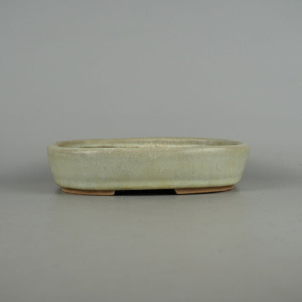 中古盆栽鉢 平安 虹泉 小型 長辺 約19cm 長方鉢 撫角 釉薬  中古鉢 k1198410764