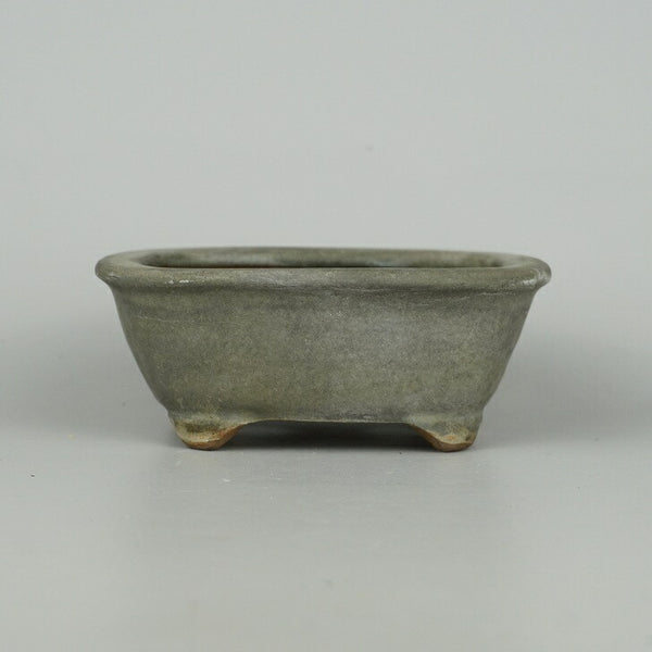 中古盆栽鉢 遊見 小型 長辺 約12cm 長方鉢 外縁 撫角 釉薬  中古鉢 t1198405396