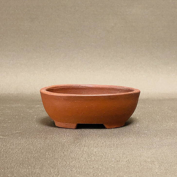 中古盆栽鉢 常滑 柴勝 小鉢 長辺 約8.2cm 楕円鉢 泥物  中古鉢 j1198418405