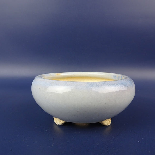 中古盆栽鉢 常滑 美芸 小鉢 長辺 約 8.5cm 丸鉢 雲足 釉薬  中古鉢 c1198408086