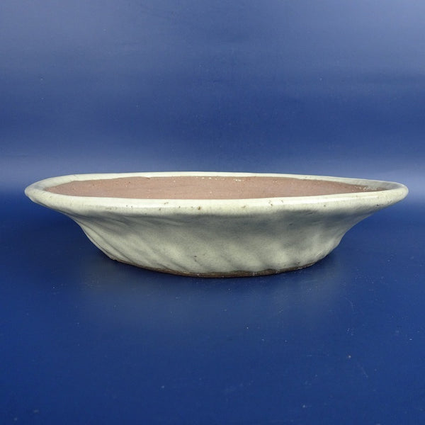 中古盆栽鉢 常滑 山房 中型 長辺 約21.5cm 丸鉢 釉薬  中古鉢 n1198411966