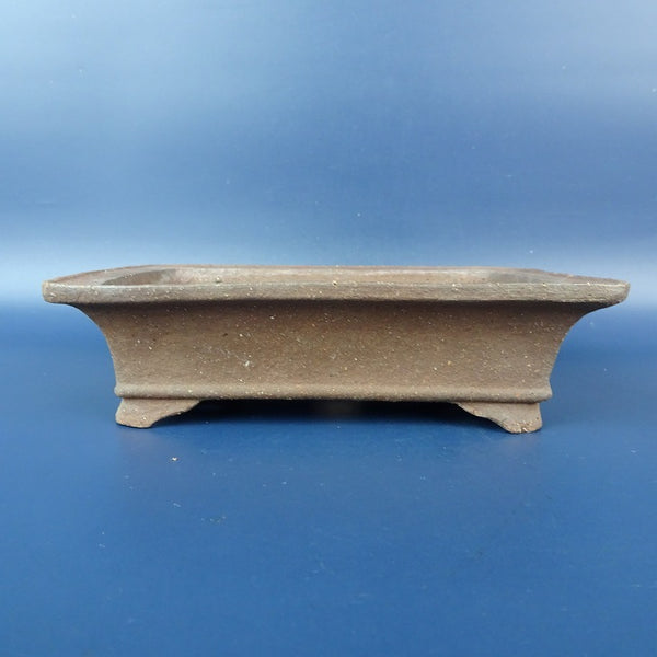 中古盆栽鉢 柴田 馨山造 小型 長辺 約15.3cm 長方鉢 外縁 下帯 泥鉢  中古鉢 b1198415949
