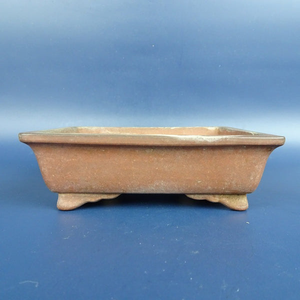 中古盆栽鉢 中富 小型 長辺 約12cm 長方鉢 外縁 泥鉢  中古鉢 t1198412714
