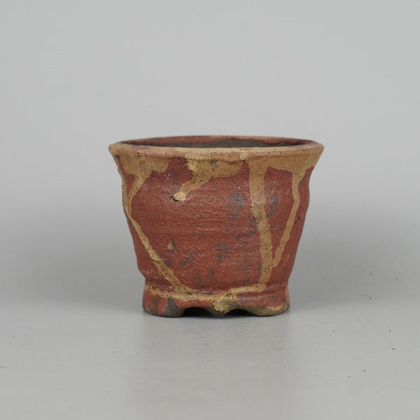 中古盆栽鉢 泥珠 小鉢 長辺 約9.8cm 丸鉢 釉薬  中古鉢 p1198412495