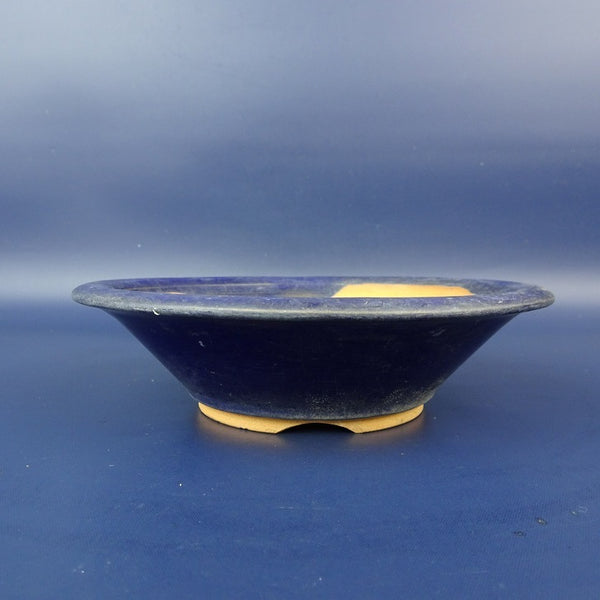 中古盆栽鉢 美芸 小型 長辺 約14.9cm 丸鉢 釉薬  中古鉢 e1198410238