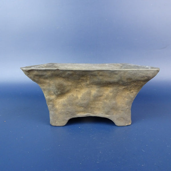 中古盆栽鉢 柴田 馨山造 小型 長辺 約10cm 正方鉢 泥鉢  中古鉢 o1198421787