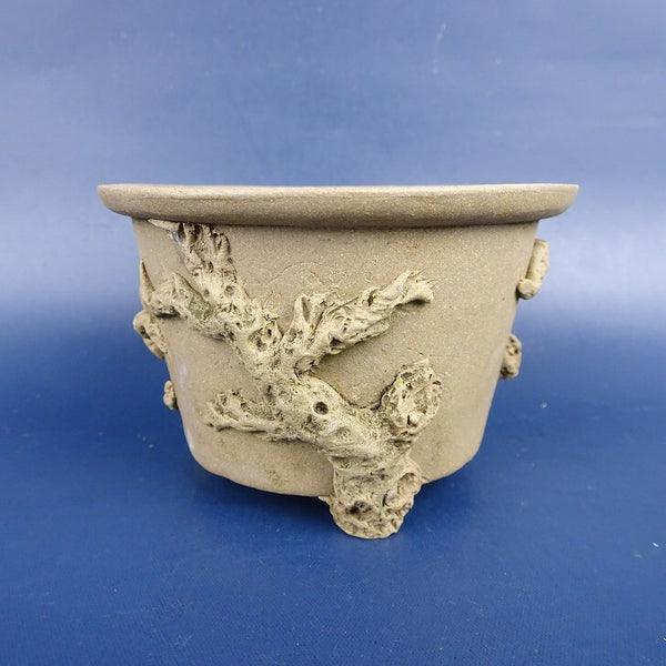 中古盆栽鉢 豊楽 小鉢 長辺 約8.3cm 丸鉢 外縁 泥鉢  中古鉢 l1198411629