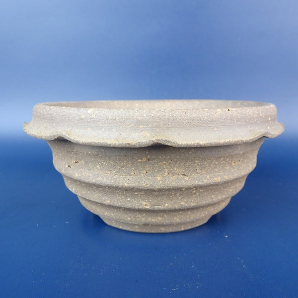 中古 盆栽鉢 美芸 小型 長辺 約11cm 丸鉢 泥鉢  中古鉢 1198404239