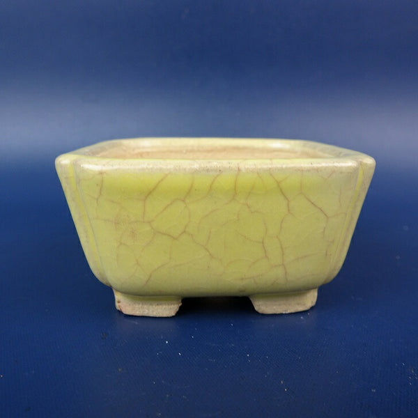 中古盆栽鉢 常滑 柴勝 小鉢 長辺 約6cm 正方鉢 隅入 釉薬  中古鉢 u1198427274
