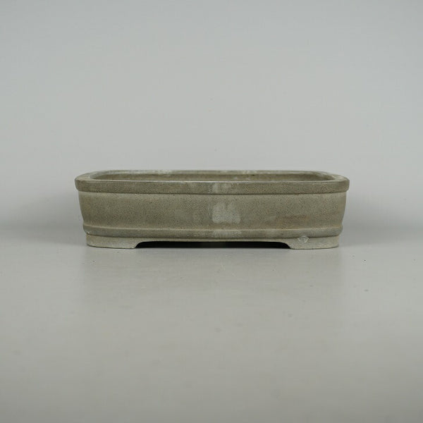 中古盆栽鉢 常滑 柴勝 中型 長辺 約22.8cm 長方鉢 縁付 撫角 下帯 泥物  中古鉢 o1198422089