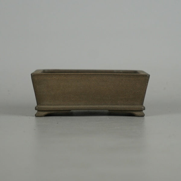 中古盆栽鉢 紀ノ川 秀石 小鉢 長辺 約 9.2cm 長方鉢 下帯 泥鉢  中古鉢 v1198435748