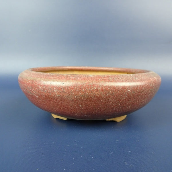 中古盆栽鉢 平安 虹泉 小型 長辺 約10.8cm 丸鉢 釉薬  中古鉢 e1198408984