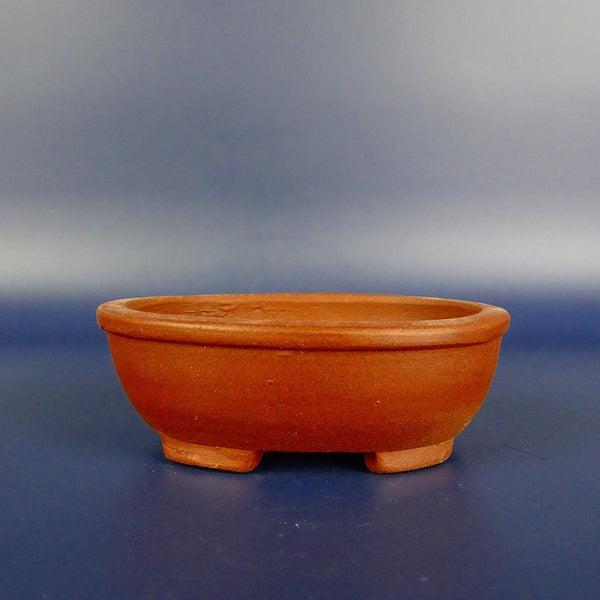 中古盆栽鉢 常滑 柴勝 小鉢 長辺 約8cm 楕円鉢 外縁 泥物  中古鉢 1198402790