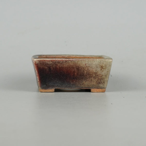 中古盆栽鉢 春山 小鉢 長辺 約7.8cm 長方鉢 釉薬  中古鉢 d1198418394