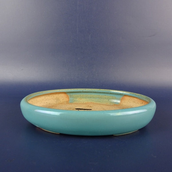 中古盆栽鉢 常滑 美芸 小型 長辺 約 12.7cm 楕円鉢 釉薬  中古鉢 f1198407992