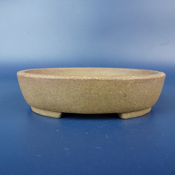 中古盆栽鉢 文山 小鉢 長辺 約8.8cm 楕円鉢 泥鉢  中古鉢 w1198407241