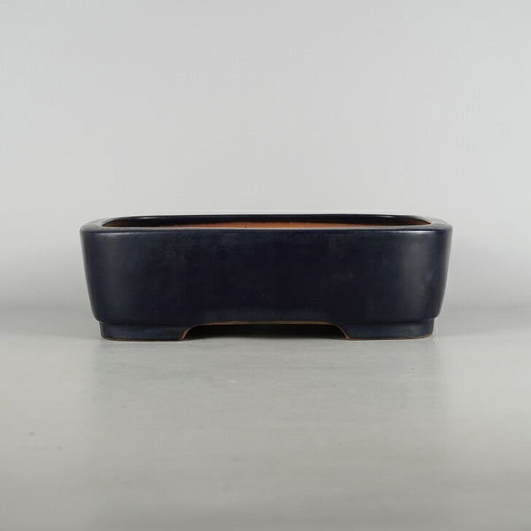 中古盆栽鉢 山房 中型 長辺 約 31cm 長方鉢 撫角 釉薬  中古鉢 x1198417800