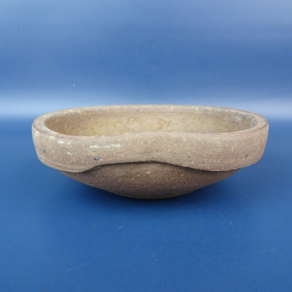 中古盆栽鉢 常滑 美芸 小型 長辺 約13.5cm 変形 丸鉢 泥物  中古鉢 j1198413279