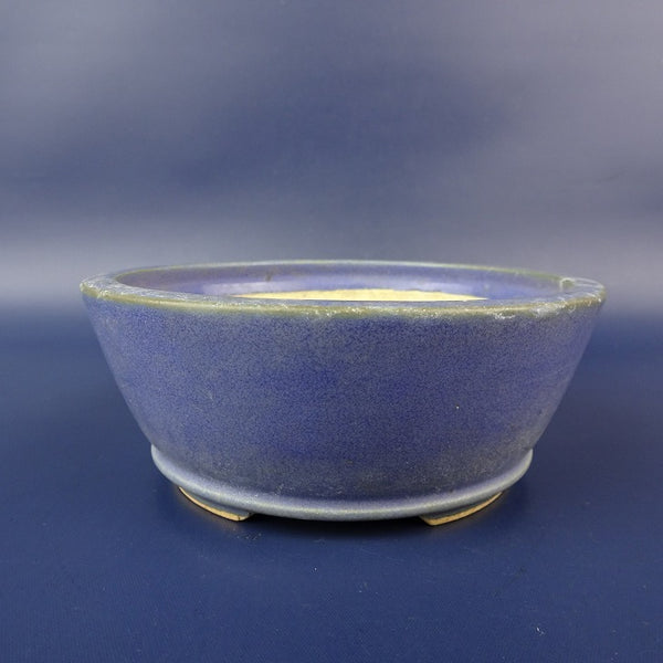 中古盆栽鉢 光山 小型 長辺 約11.7cm 丸鉢 下帯 釉薬  中古鉢 u1198422395