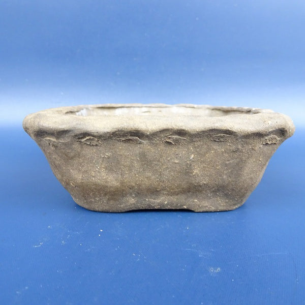 中古盆栽鉢 雀子 小鉢 長辺 約9.6cm 正方鉢 外縁 泥鉢  中古鉢 x1198411929
