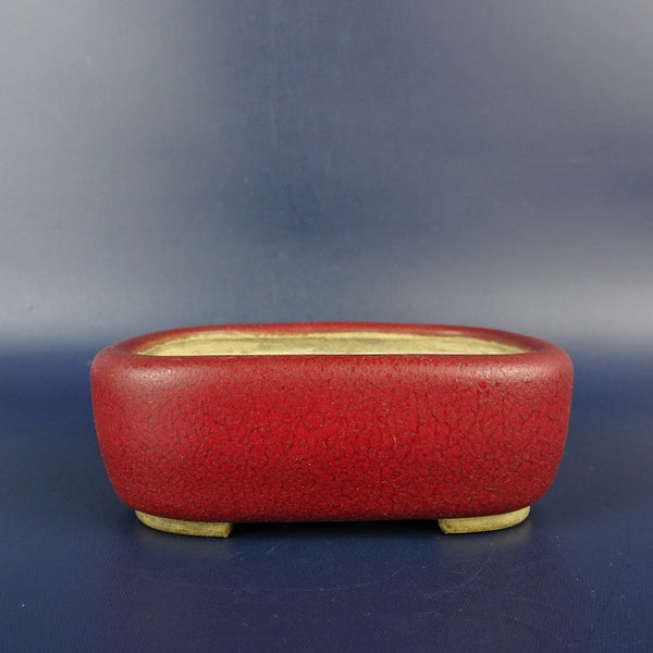 中古盆栽鉢 福峰 小鉢 長辺 約 8.9cm 長方鉢 撫角 釉薬  中古鉢 m1198404836