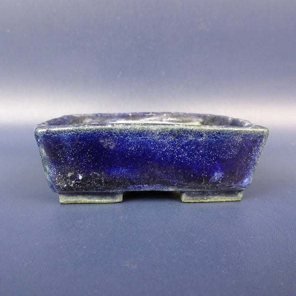 中古盆栽鉢 山石 小鉢 長辺 約7.2cm 長方鉢 釉薬  中古鉢 e1198405349