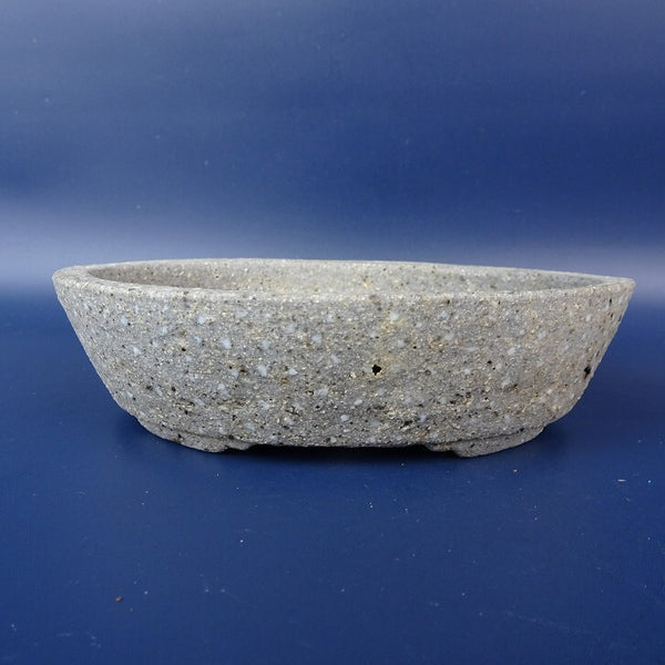 中古盆栽鉢 文山 小型 長辺 約14.7cm 楕円鉢 泥鉢  中古鉢 s1198411947