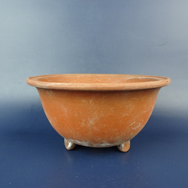 中古盆栽鉢 金慶堂造 小型 長辺 約14.1cm 丸鉢 外縁 泥鉢  中古鉢 t1198414201