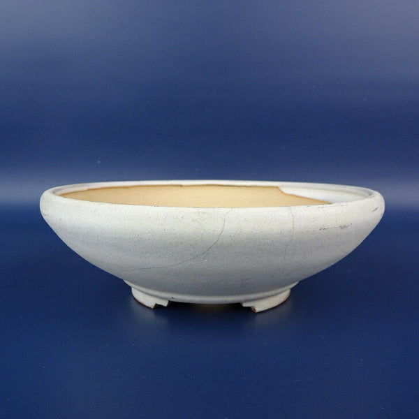 中古盆栽鉢 松洛 小型 長辺 約14.5cm 丸鉢 釉薬  中古鉢 x1198412086