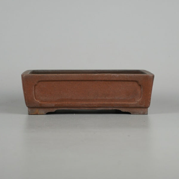 中古盆栽鉢 常滑 柴勝 小型 長辺 約 15.3cm 長方鉢 外縁 窓入 泥物  中古鉢 o1198430053