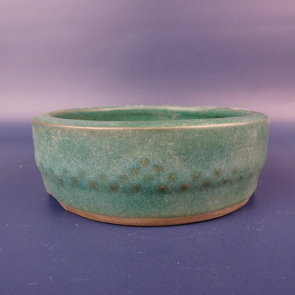 中古盆栽鉢 陶艶 小型 長辺 約11.5cm 丸鉢 釉薬  中古鉢 f1198415352