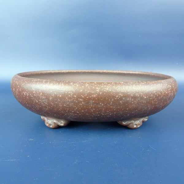 中古盆栽鉢 落款あり 小型 長辺 約16cm 楕円鉢 雲足  中古鉢 k1198406241