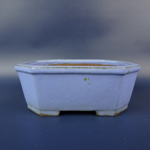 中古盆栽鉢 柴勝 小型 長辺 約14.1cm 長方鉢 隅切 外縁 釉薬  中古鉢 g1198415398