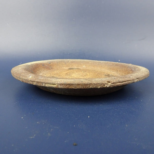 中古盆栽鉢 落款あり 小型 長辺 約13cm 丸鉢 泥鉢  中古鉢 e1198412231