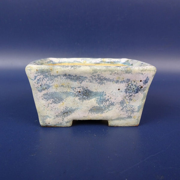 中古盆栽鉢 落款あり 小鉢 長辺 約7cm 長方鉢 釉薬  中古鉢 w1198413711