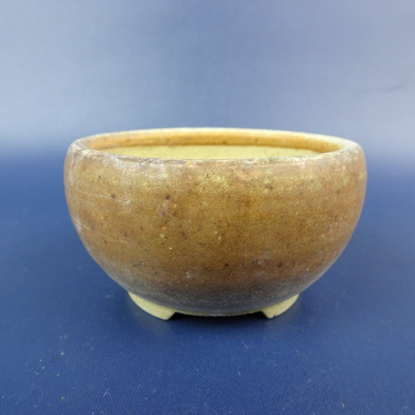 中古盆栽鉢 千利 小鉢 長辺 約6.8cm 丸鉢 釉薬  中古鉢 n1198411271